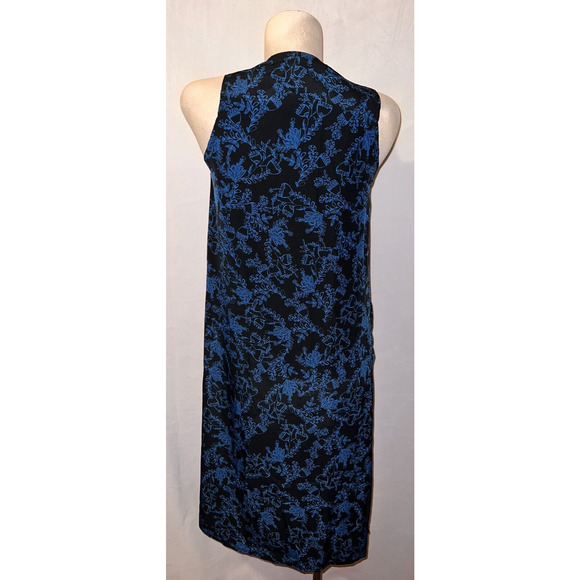 LULAROE Top Women's Size XS Joy Cover Up Blue Black Printed Poly Vest Duster - Picture 5 of 6